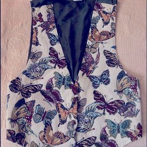 Vintage butterfly vest medium